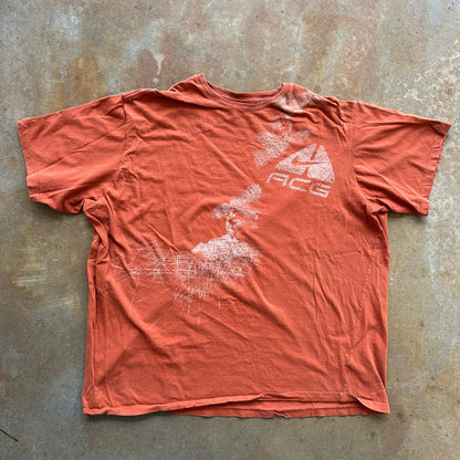 Nike ACG Grunge Skater Orange Short Sleeve Shirt 90's - 2XL