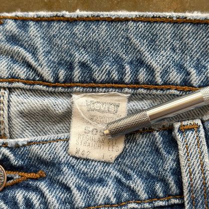 Levis 505 Straight Leg Baggy Jeans Light Wash Skater 90's - 38