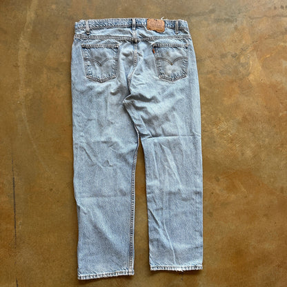 Levis 505 Straight Leg Baggy Jeans Light Wash Skater 90's - 38
