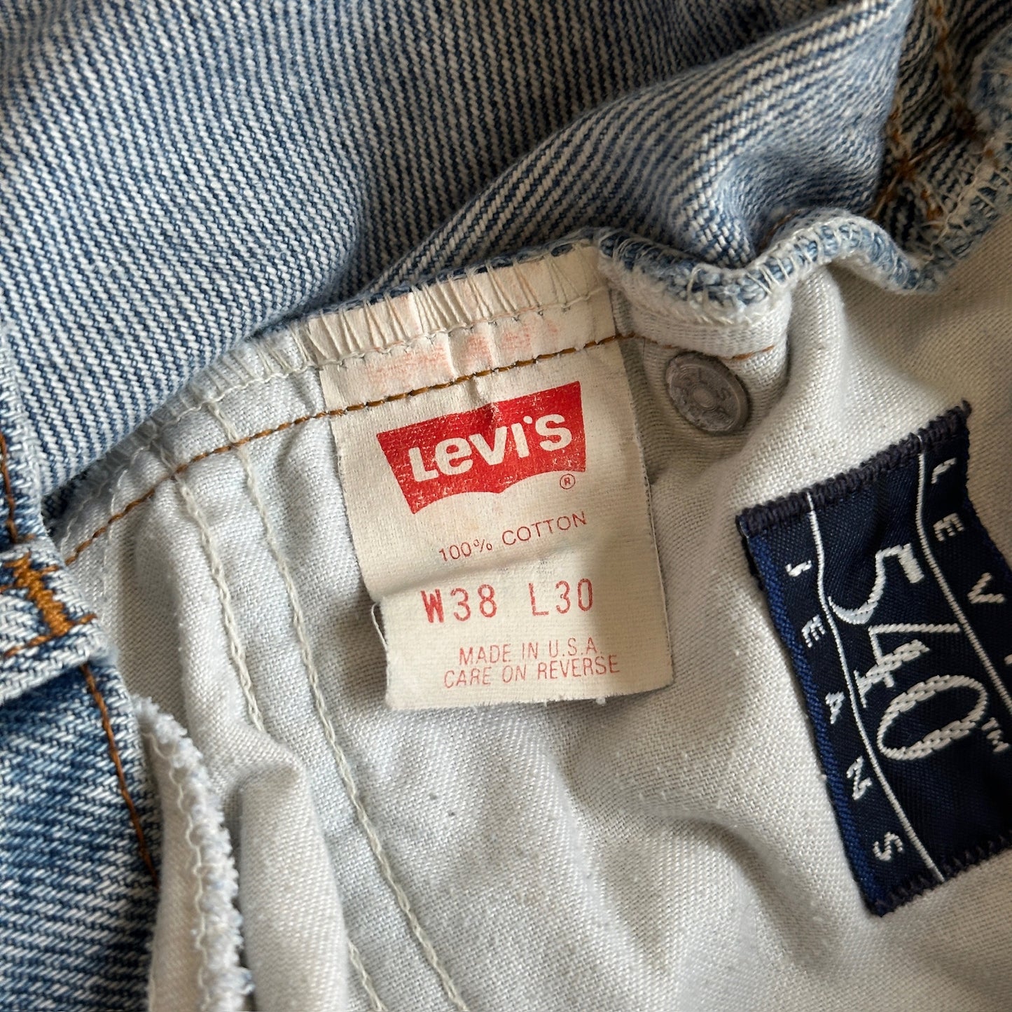 Levis 540 USA Made Baggy Skater Distressed Light Wash Jeans 90's - 34