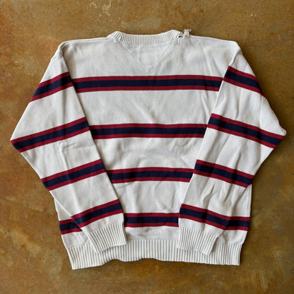 Tommy Hilfiger Thrashed Knitted Striped Crewneck Sweater 90's - XL
