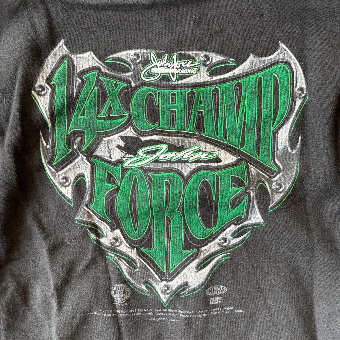 John Force NHRA Racing Full Zip 14x Champion Graphic Jacket 00's - M