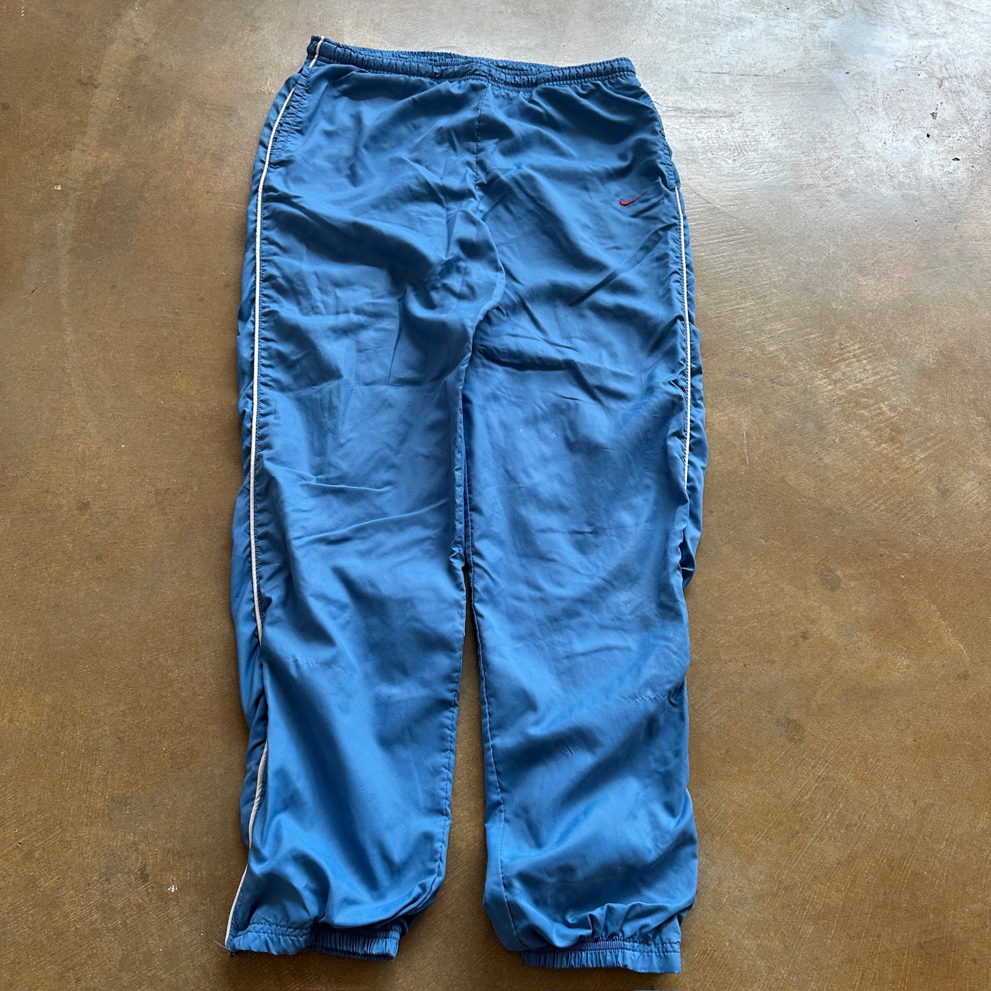 Nike Light Blue Purple Swoosh Womens Cotton Lined Track Pants 90's - Womens M