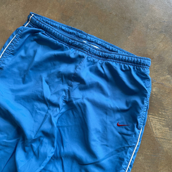 Nike Light Blue Purple Swoosh Womens Cotton Lined Track Pants 90's - Womens M hover