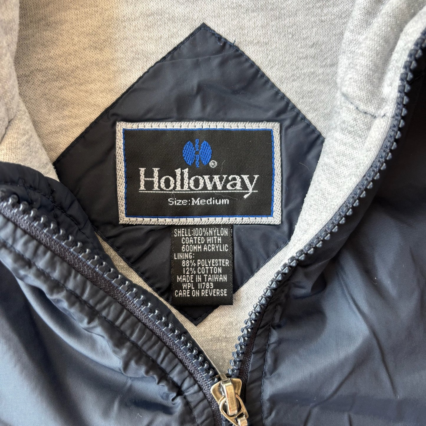 Holloway Sports Lined Hooded Varsity Jacket High School Baseball 90's - M