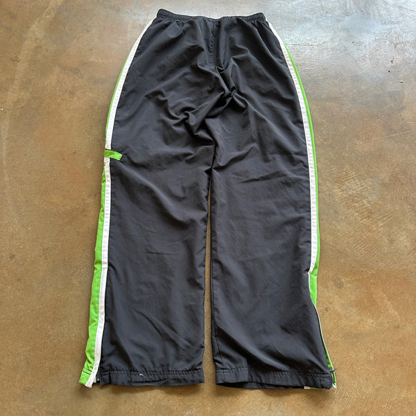 Nike Womens Baggy Track Pants Black Green Cotton Lined Y2K 00's - Womens XL hover