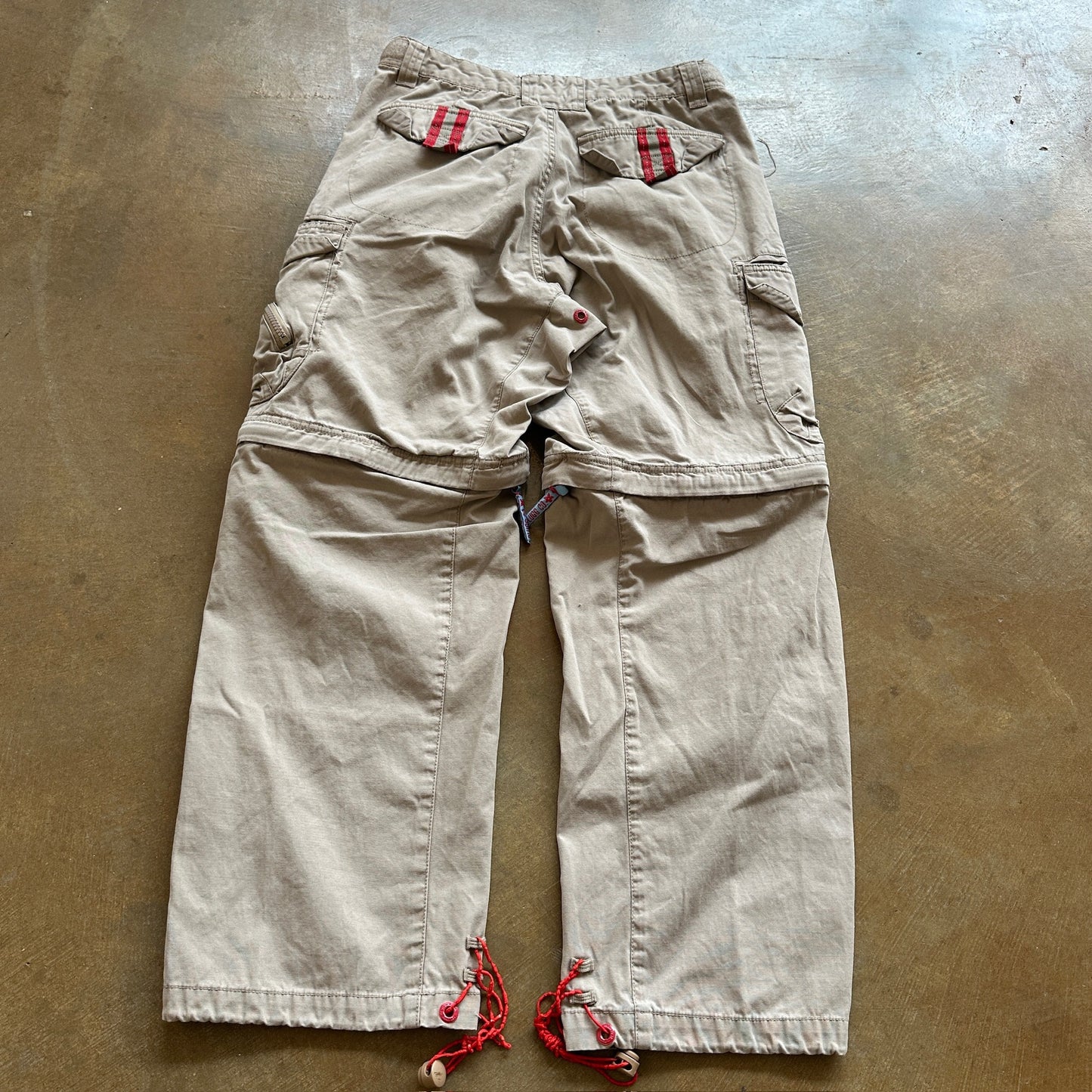 Plugg Co Utility Parachute Pants Convertible Rave Baggy Skater Y2K 00's - 29