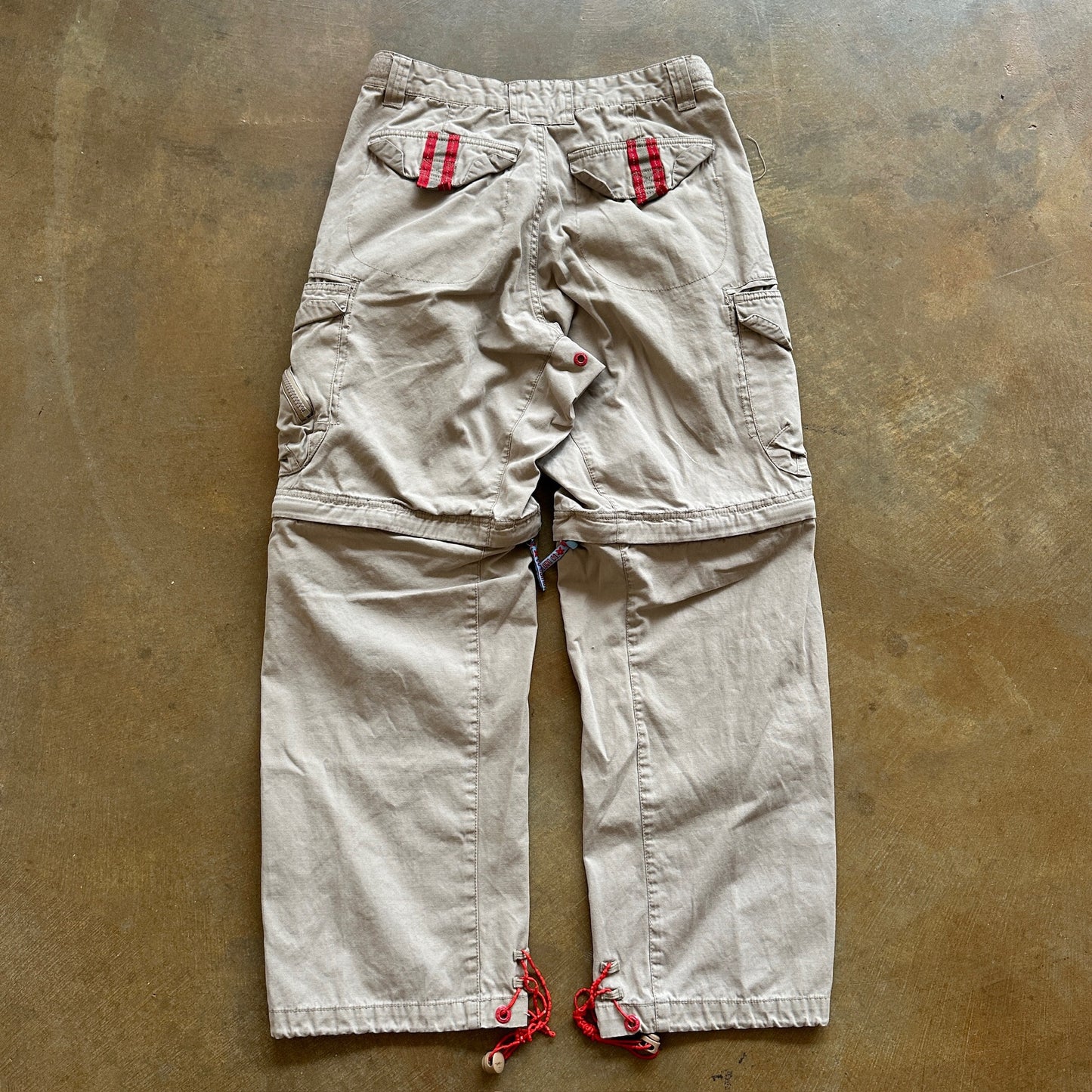 Plugg Co Utility Parachute Pants Convertible Rave Baggy Skater Y2K 00's - 29