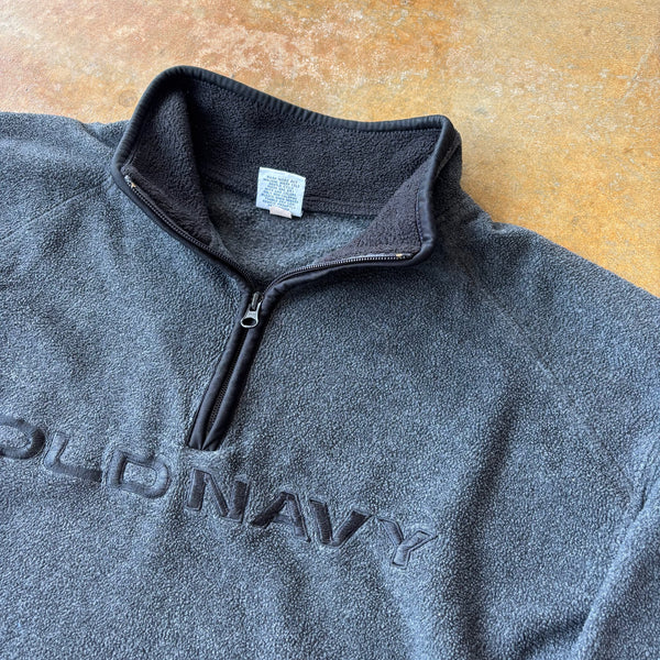 Old Navy Spellout Embroidered 1/4 Zip Fleece Jacket 00's - 2XL hover