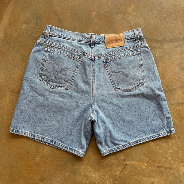 Levis 951 Relaxed Fit Baggy Orange Tab Womens Denim Jean Shorts 90's - 16