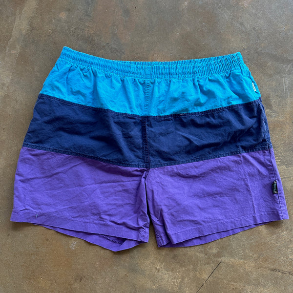 Lightning Bolt Surf Swim Trunks Colorblock Colorful 80's - XL