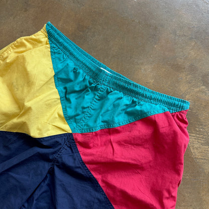 Pacific Connections Mesh Lined Swim Trunks Colorblock Colorful 90's - XL
