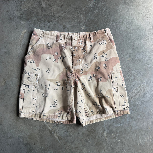 Military Desert Storm Camo Chocolate Chip Cargo Shorts 90's - 34