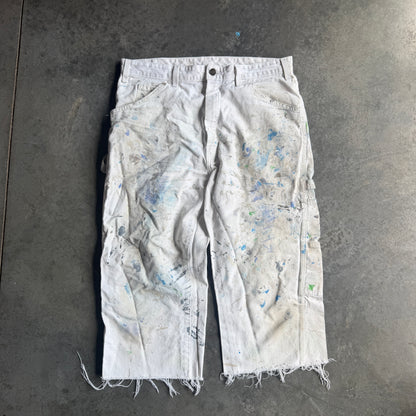 Dickies Paint Splatter Sherwin Williams White 3/4 Pants 00's - 32