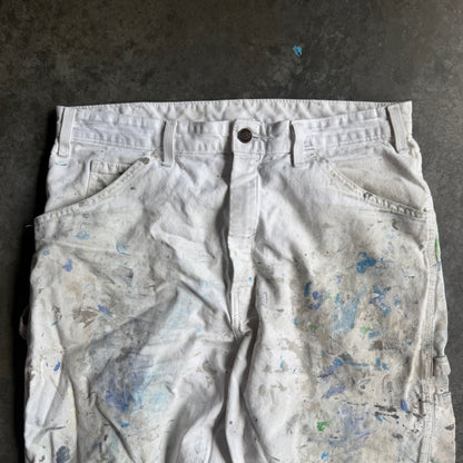 Dickies Paint Splatter Sherwin Williams White 3/4 Pants 00's - 32