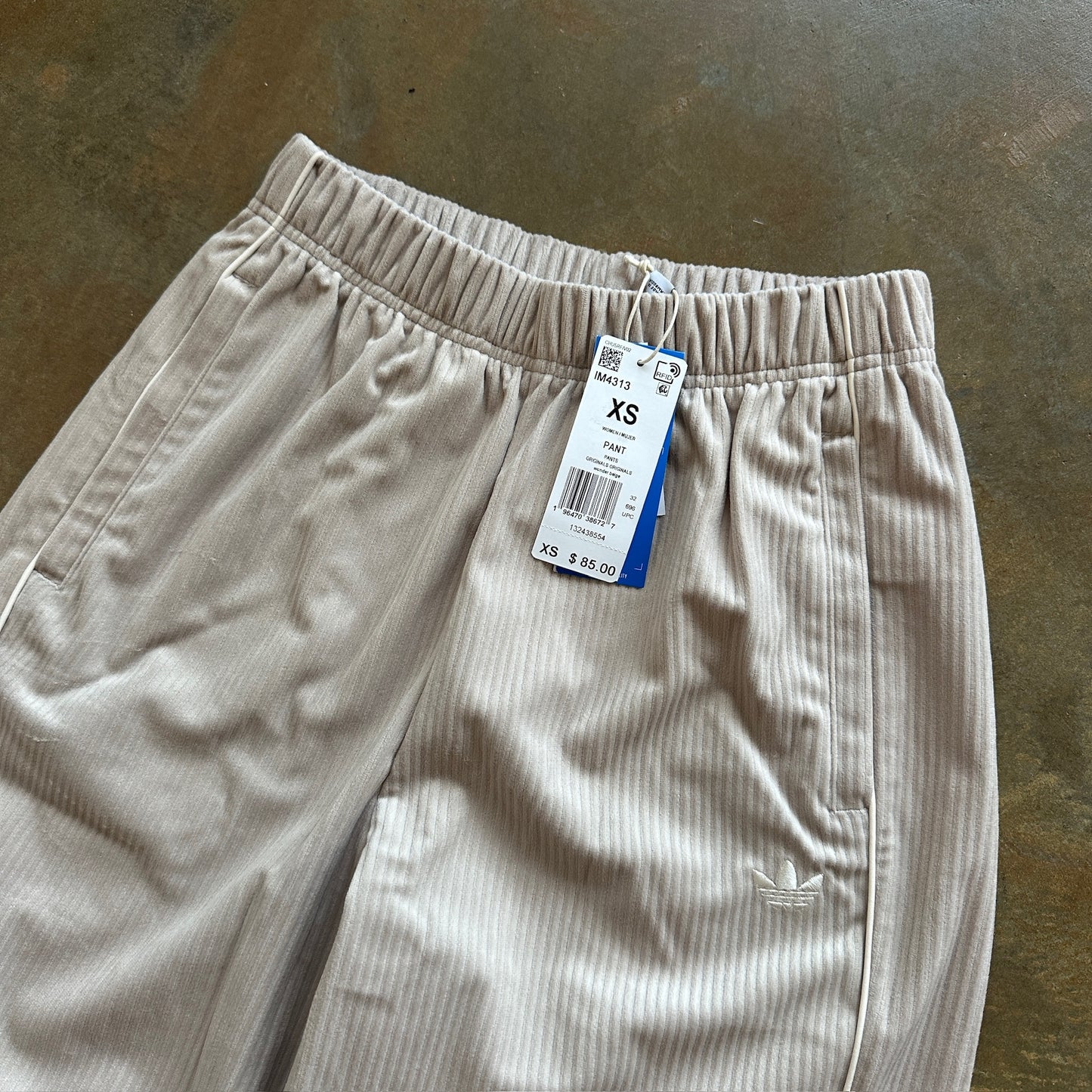 Adidas Open Hem Corduroy Track Pants Wonder Beige - XS