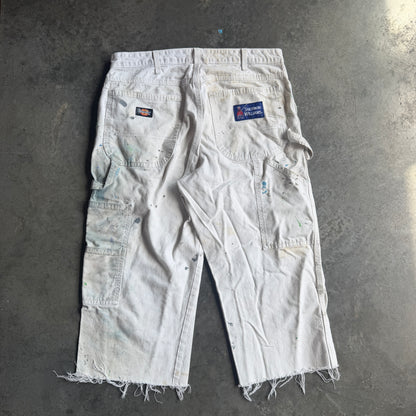 Dickies Paint Splatter Sherwin Williams White 3/4 Pants 00's - 32