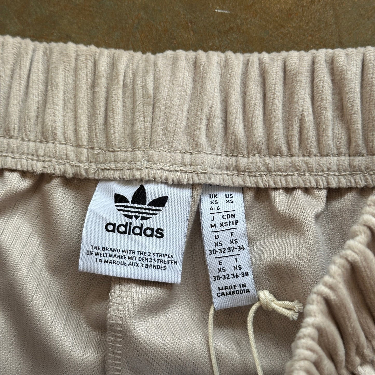 Adidas Open Hem Corduroy Track Pants Wonder Beige - XS