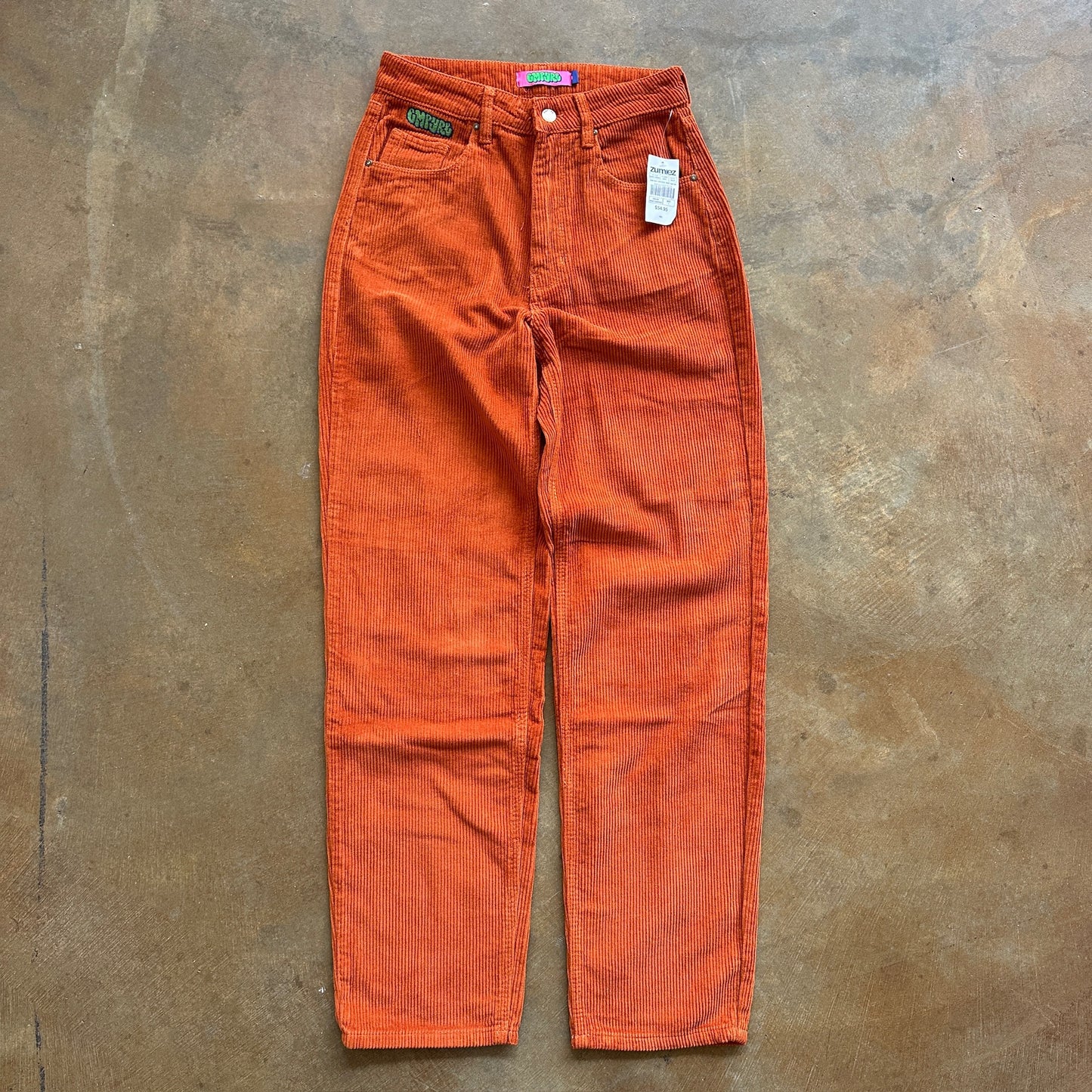 Empyre Corduroy Skater Baggy Loose Fit Womens Orange Tori Pants - 4