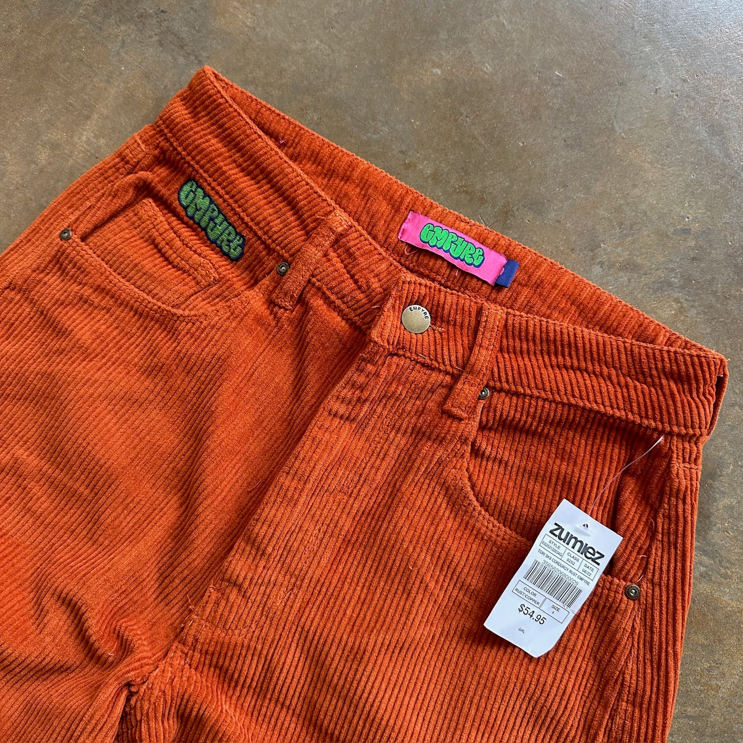 Empyre Corduroy Skater Baggy Loose Fit Womens Orange Tori Pants - 4