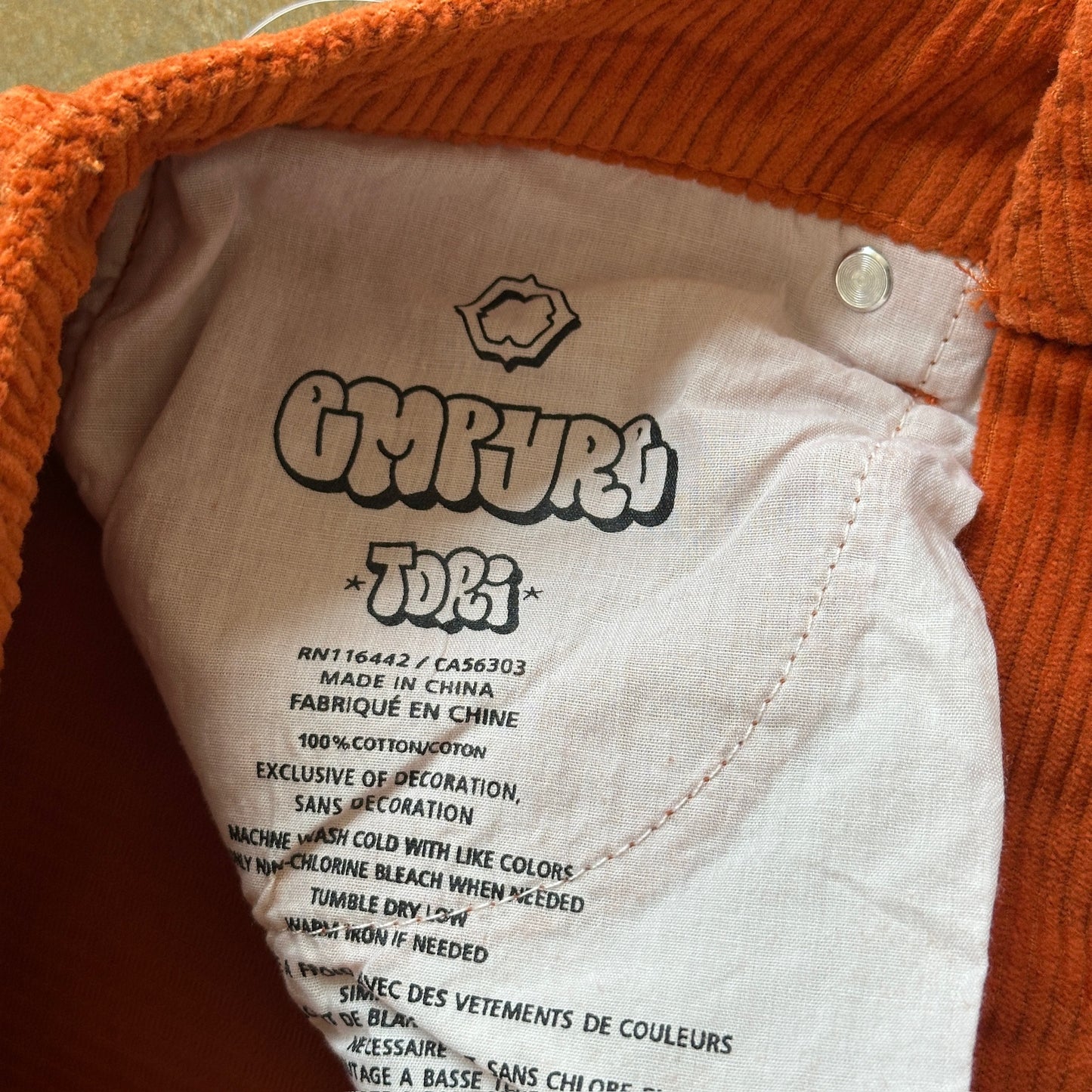 Empyre Corduroy Skater Baggy Loose Fit Womens Orange Tori Pants - 4