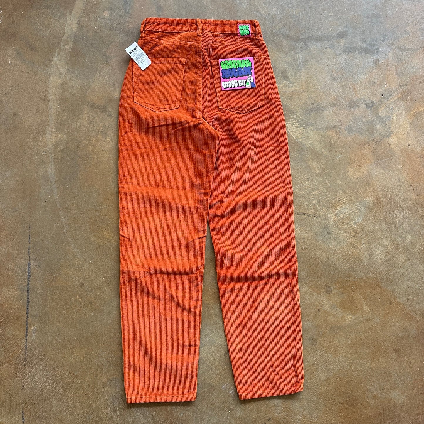 Empyre Corduroy Skater Baggy Loose Fit Womens Orange Tori Pants - 4