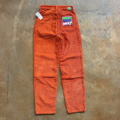 Empyre Corduroy Skater Baggy Loose Fit Womens Orange Tori Pants - 4