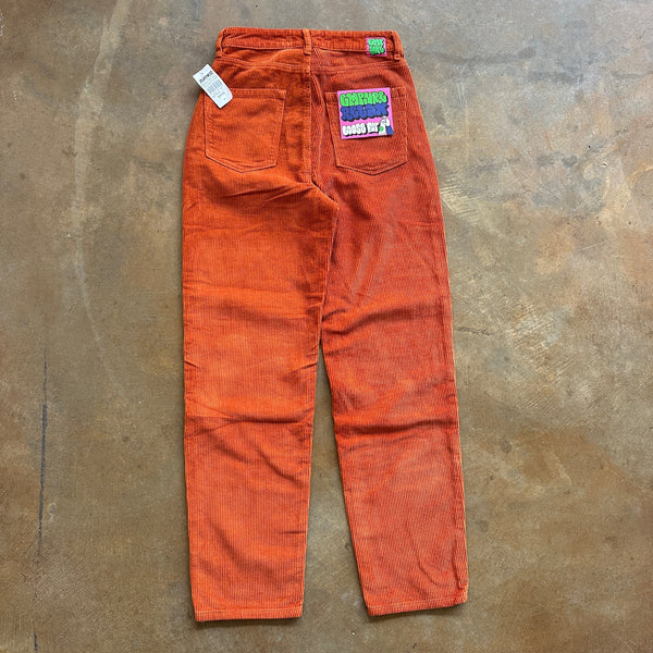 Empyre Corduroy Skater Baggy Loose Fit Womens Orange Tori Pants - 4 hover