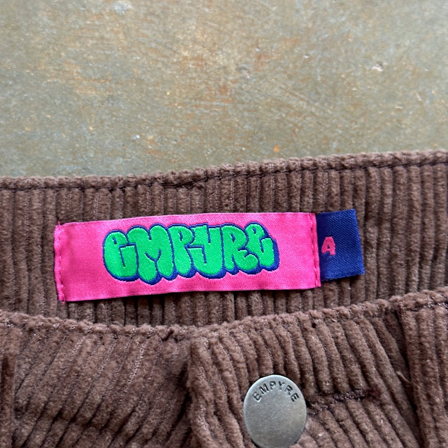 Empyre Corduroy Skater Baggy Loose Fit Womens Brown Tori Pants - 4