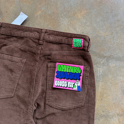 Empyre Corduroy Skater Baggy Loose Fit Womens Brown Tori Pants - 4