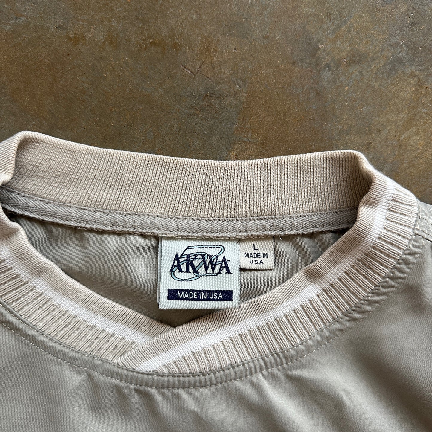 Bass Fishing Tournament Wind Jacket Beige Cream Embroidered 90's - L