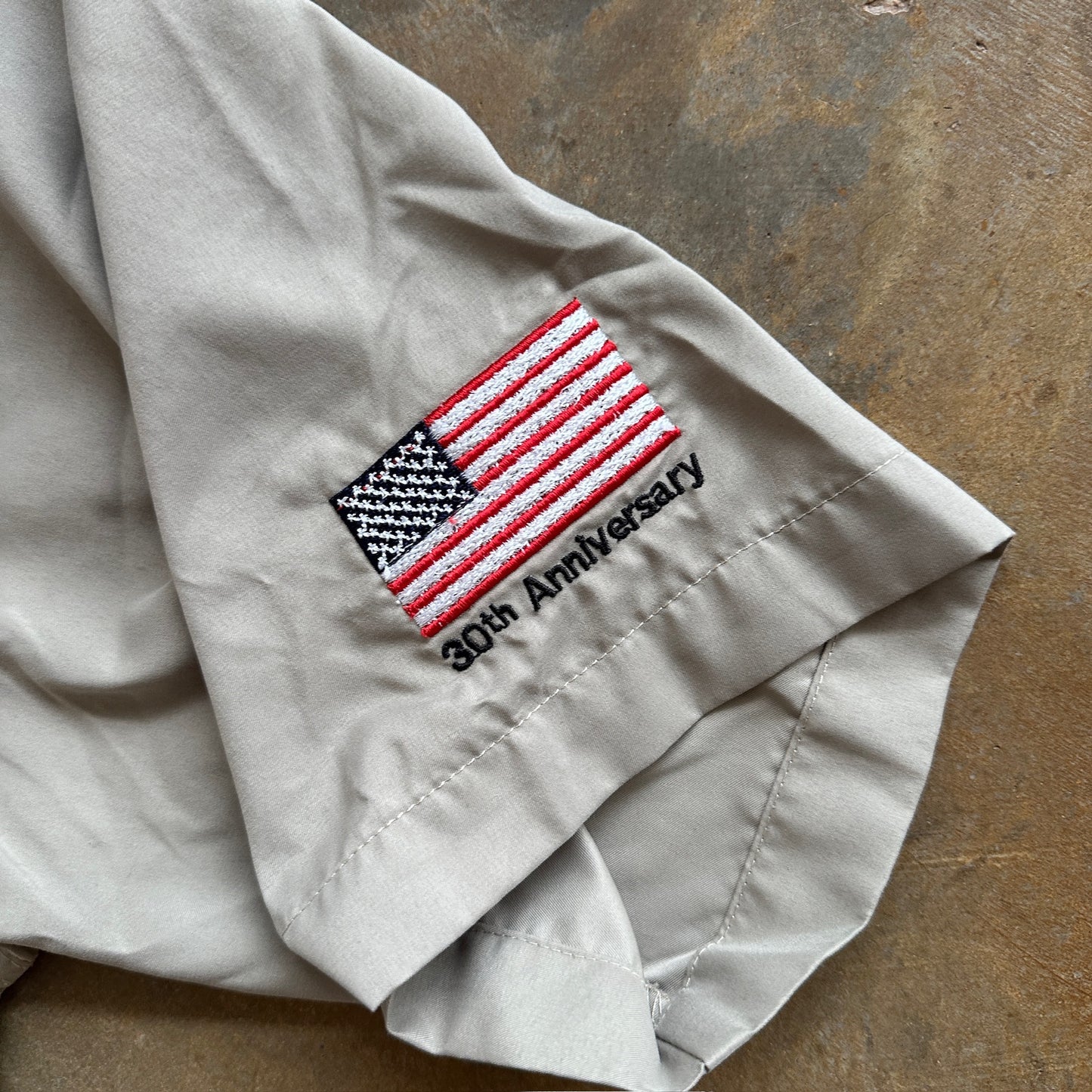 Bass Fishing Tournament Wind Jacket Beige Cream Embroidered 90's - L