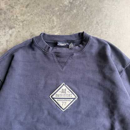 Faded Distressed American Eagle Boxy Sweatshirt - XL