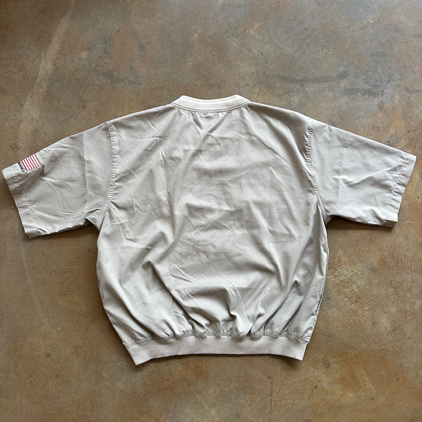 Bass Fishing Tournament Wind Jacket Beige Cream Embroidered 90's - L