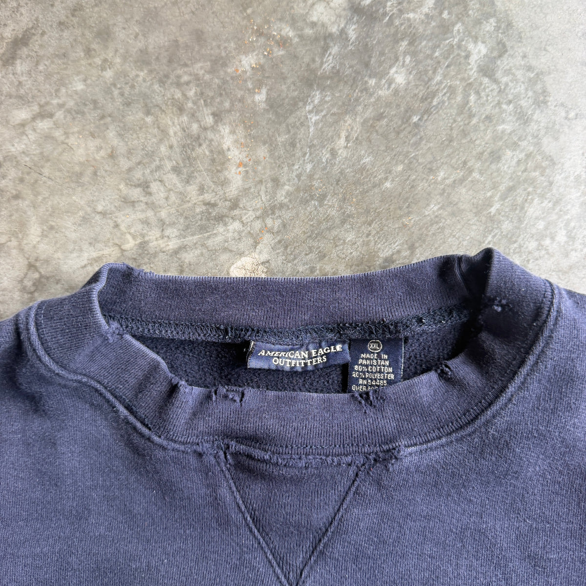 Faded Distressed American Eagle Boxy Sweatshirt - XL