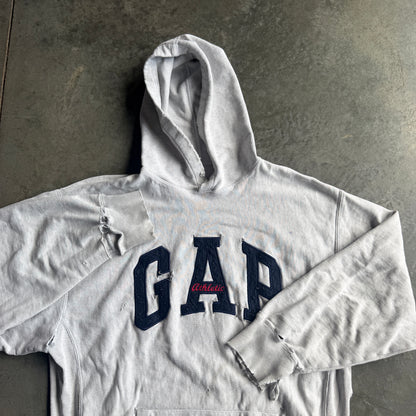 Distressed Thrashed Gap Athletic Embroidered Hoodie 90's - L