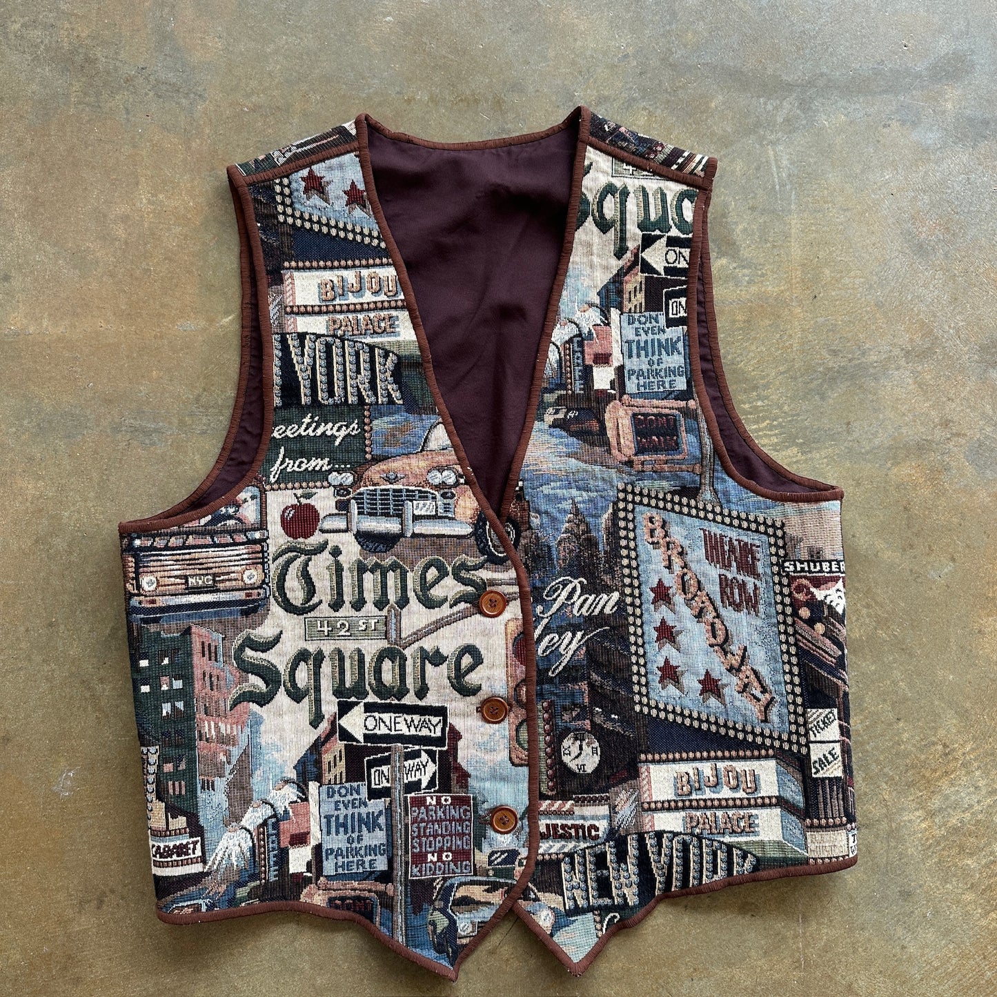 Times Square Knit Vest Button Front 80's - M