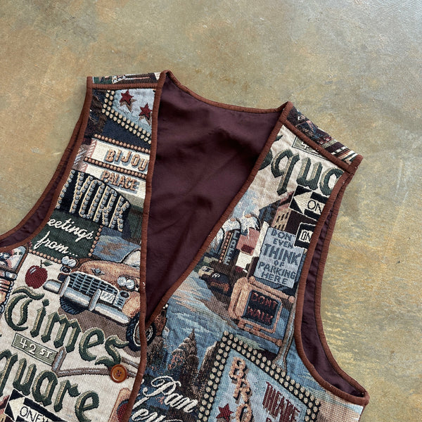 Times Square Knit Vest Button Front 80's - M hover