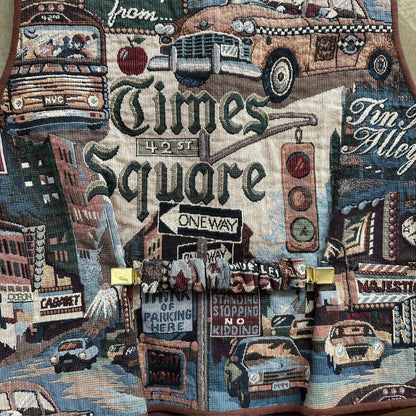 Times Square Knit Vest Button Front 80's - M