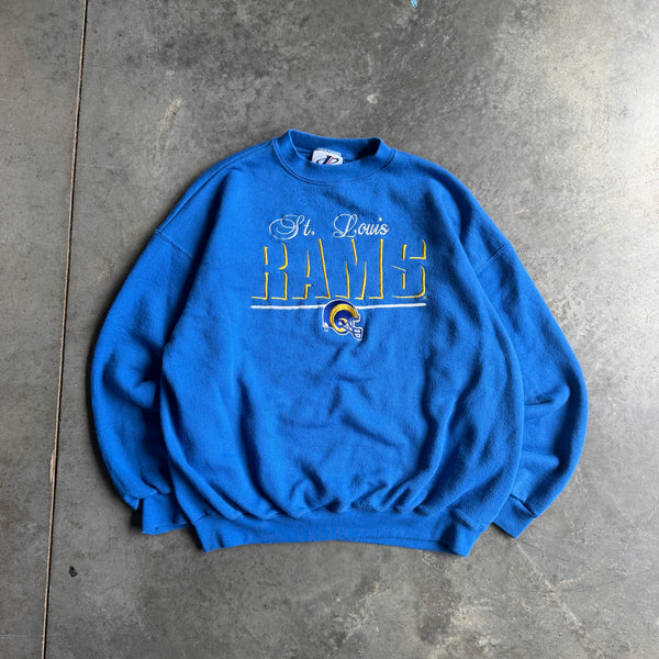 St. Louis Rams Logo Athletic Sweatshirt NFL 90's - XL