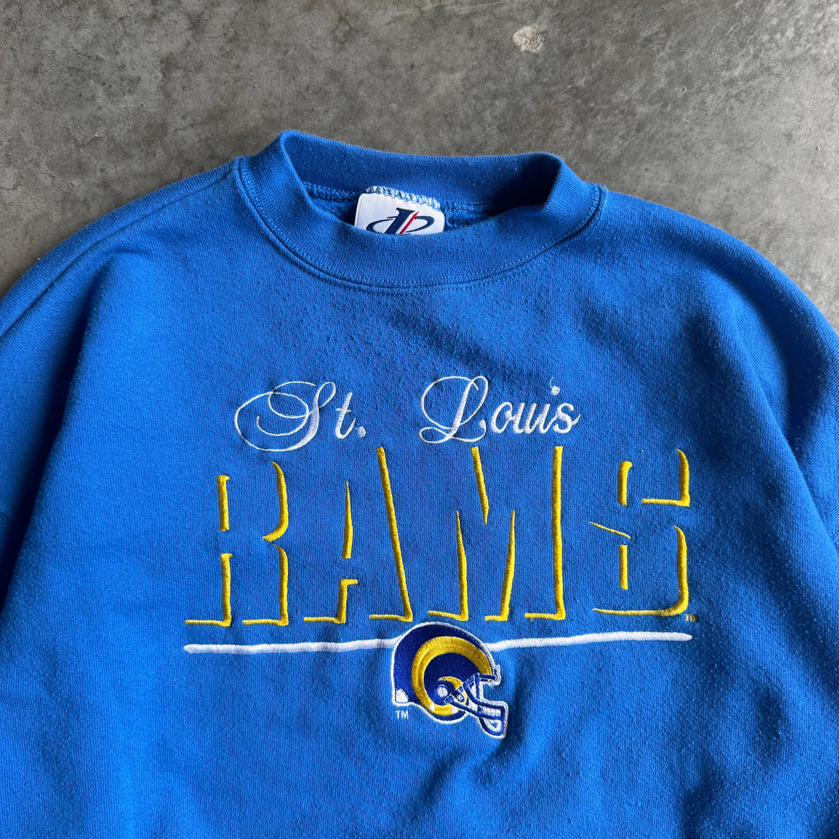 St. Louis Rams Logo Athletic Sweatshirt NFL 90's - XL