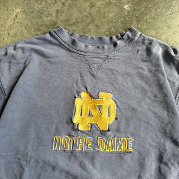 Notre Dame Cutoff Sweatshirt Distressed Sun Faded 90's - L hover