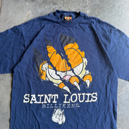 Garfield Paws Saint Louis Billikens RARE Claw Rip Shirt 90's - L