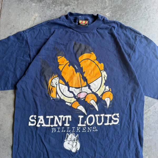 Garfield Paws Saint Louis Billikens RARE Claw Rip Shirt 90's - L hover