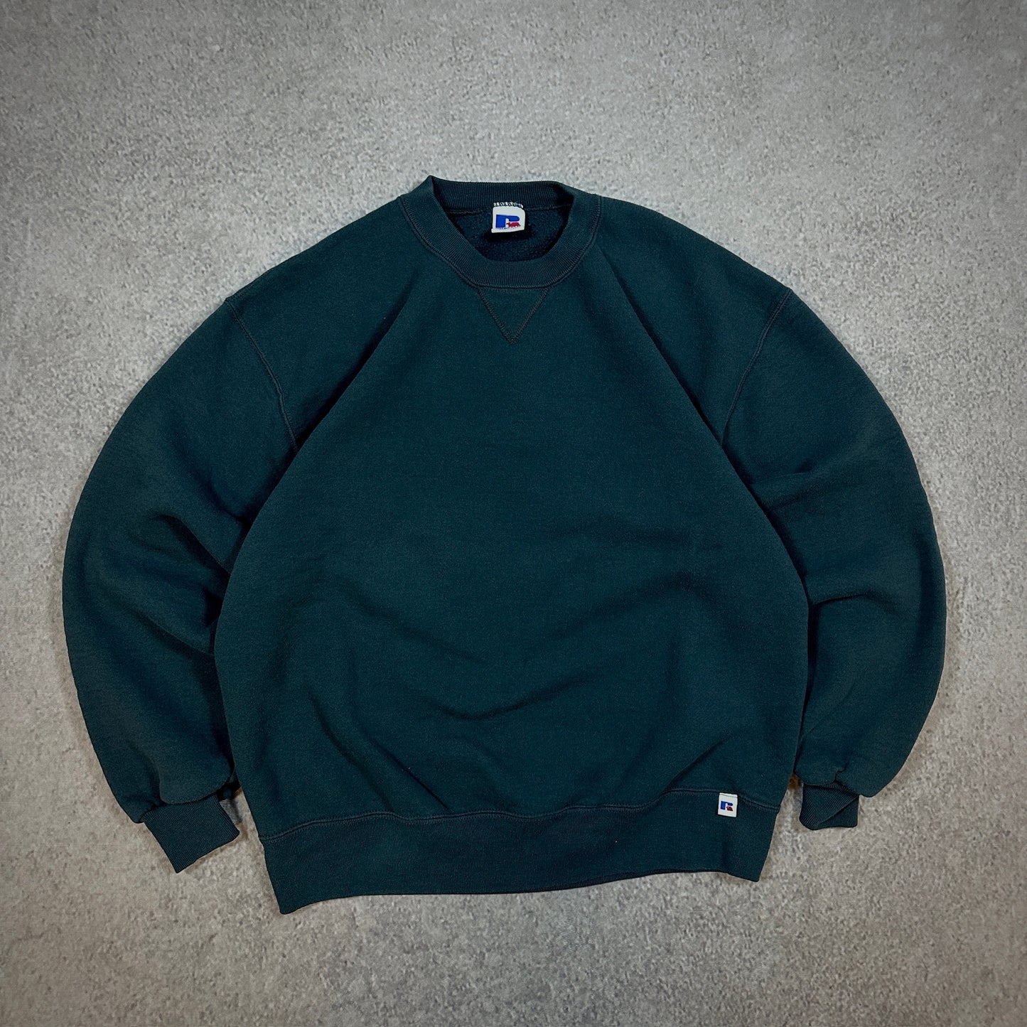 Russell Athletic Blank Sweatshirt Crewneck Green USA Made 90's - L