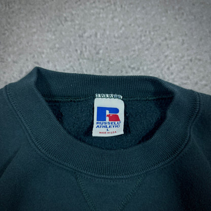 Russell Athletic Blank Sweatshirt Crewneck Green USA Made 90's - L