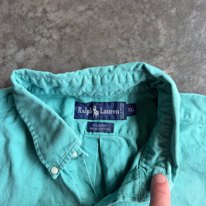 Polo Ralph Lauren Blaire Teal Short Sleeve Button Down Shirt 90's - XL