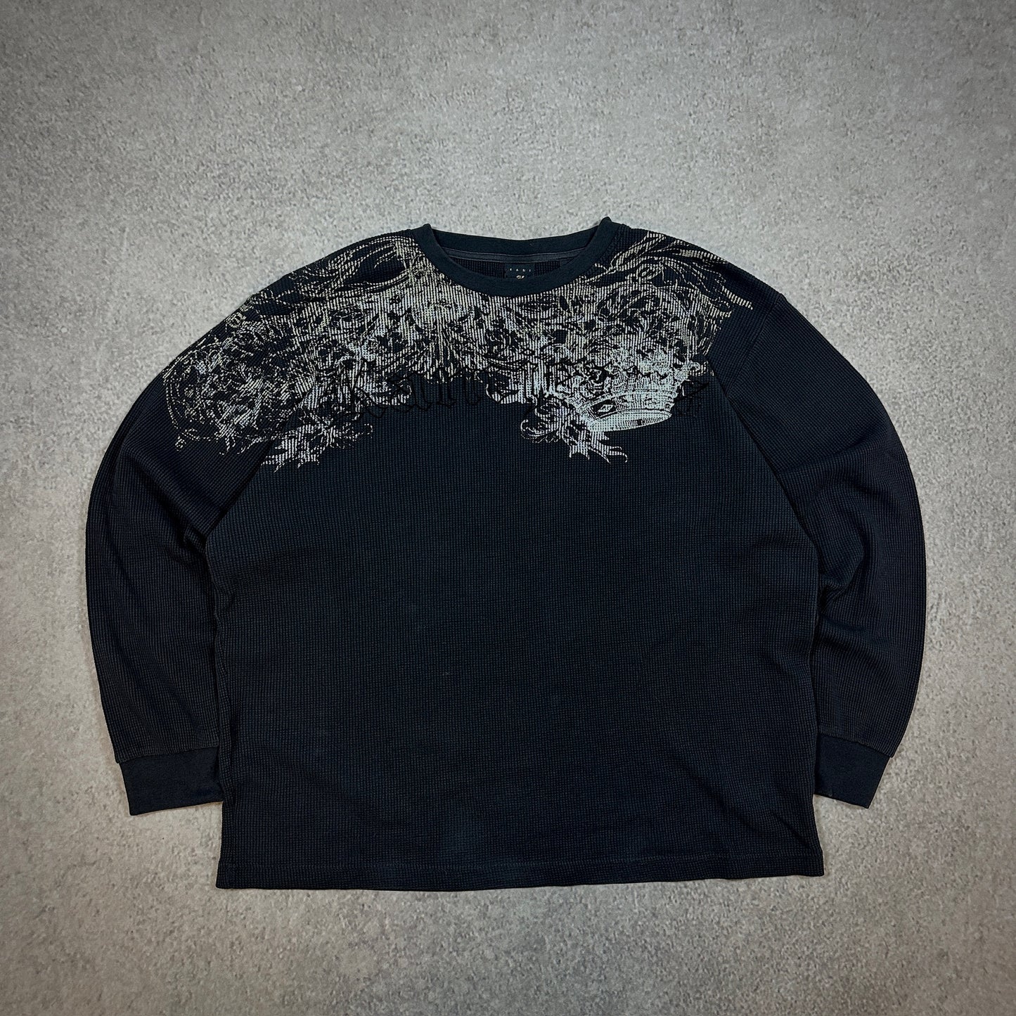 Kani Long Sleeve Thermal Waffle Shirt Y2K Affliction Style 00's - 2XL