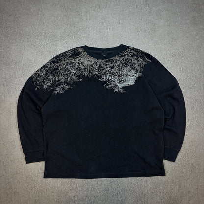 Kani Long Sleeve Thermal Waffle Shirt Y2K Affliction Style 00's - 2XL