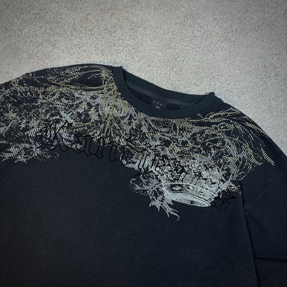 Kani Long Sleeve Thermal Waffle Shirt Y2K Affliction Style 00's - 2XL